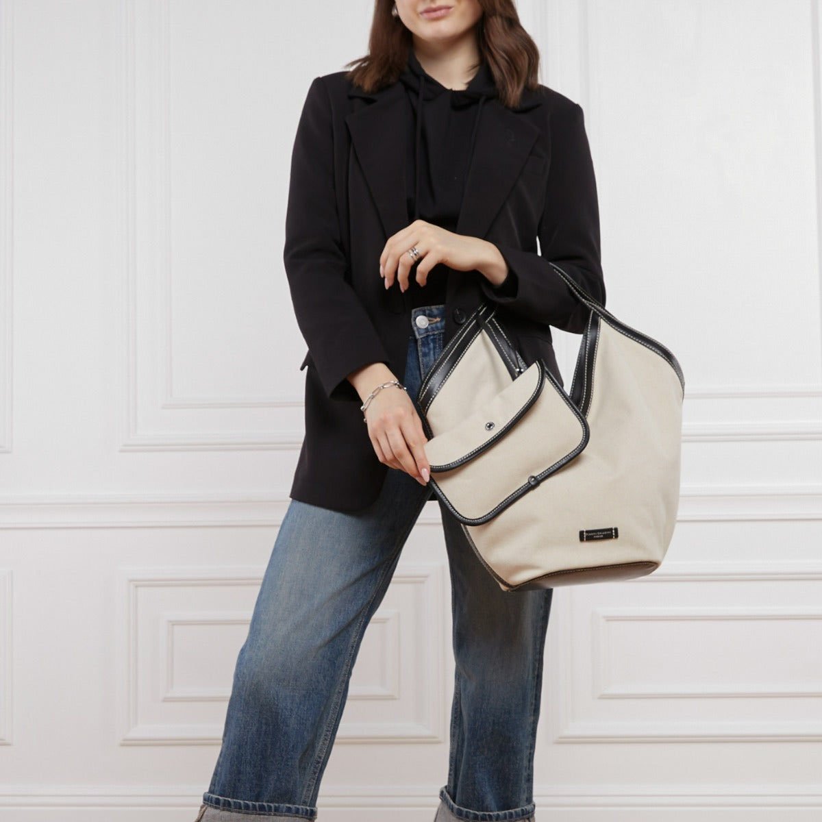 Gianni Chiarini - Tas - BeigeZwart Beige