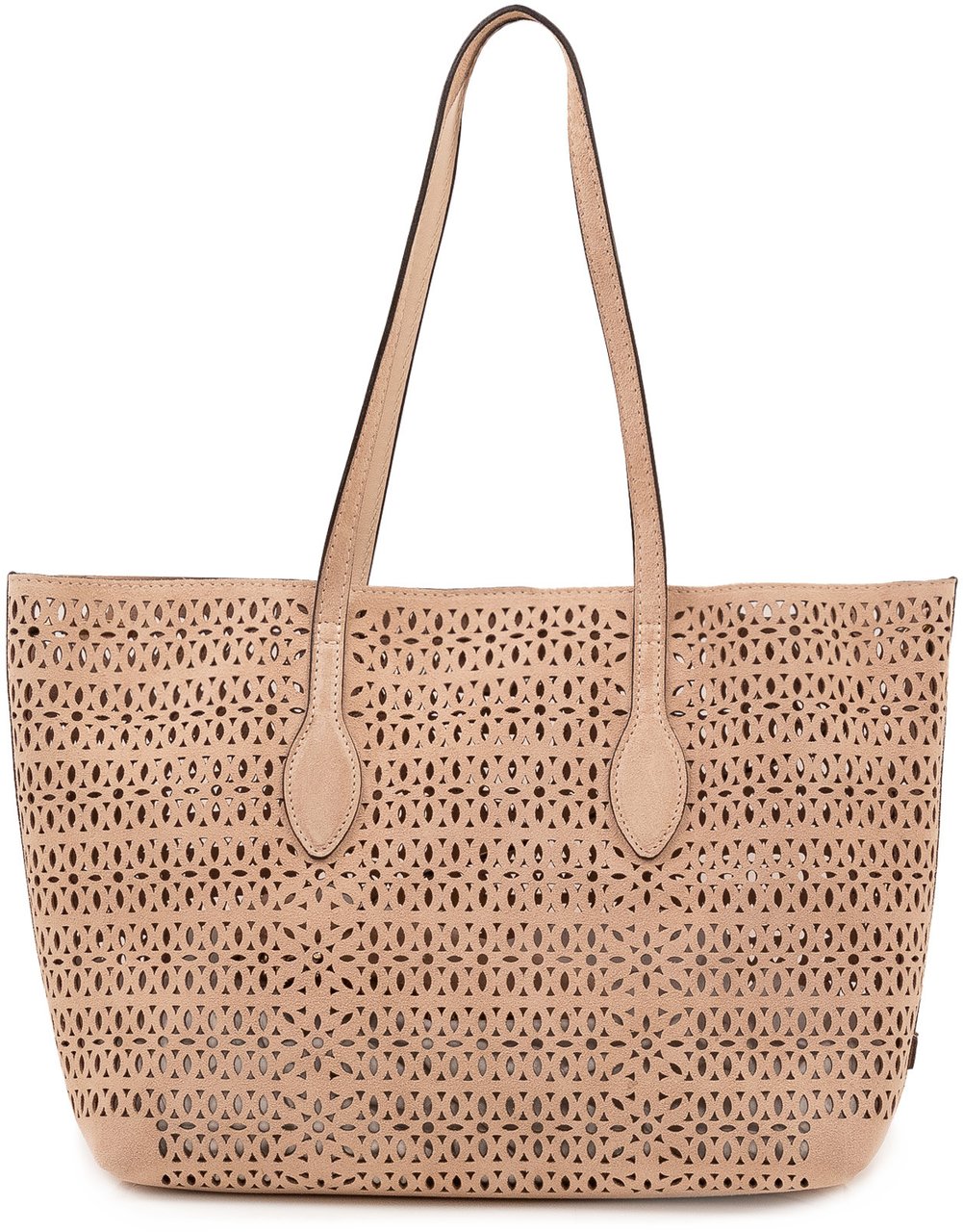 Gianni Chiarini Mashup Tote Bag Traforata con Manici Lunghi Beige