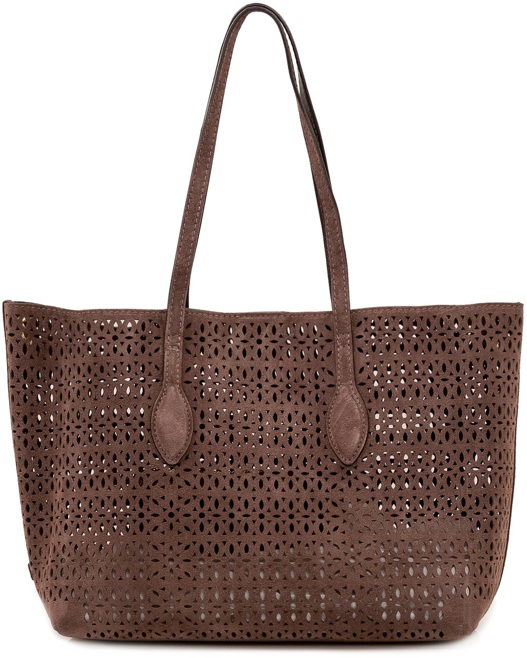 Gianni Chiarini Mashup Tote Bag Traforata con Manici Lunghi Bruin