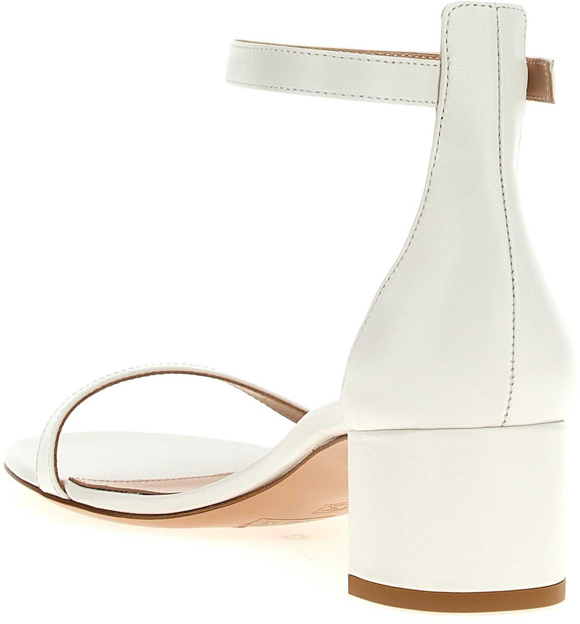 Gianvito Rossi White Leather Flat Sandals Wit