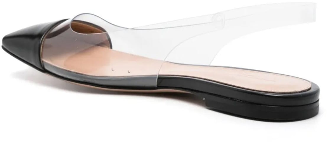 Gianvito Rossi Plexi Slingback Flats Zwart