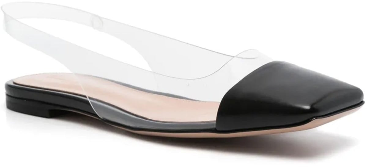 Gianvito Rossi Plexi Slingback Flats Zwart