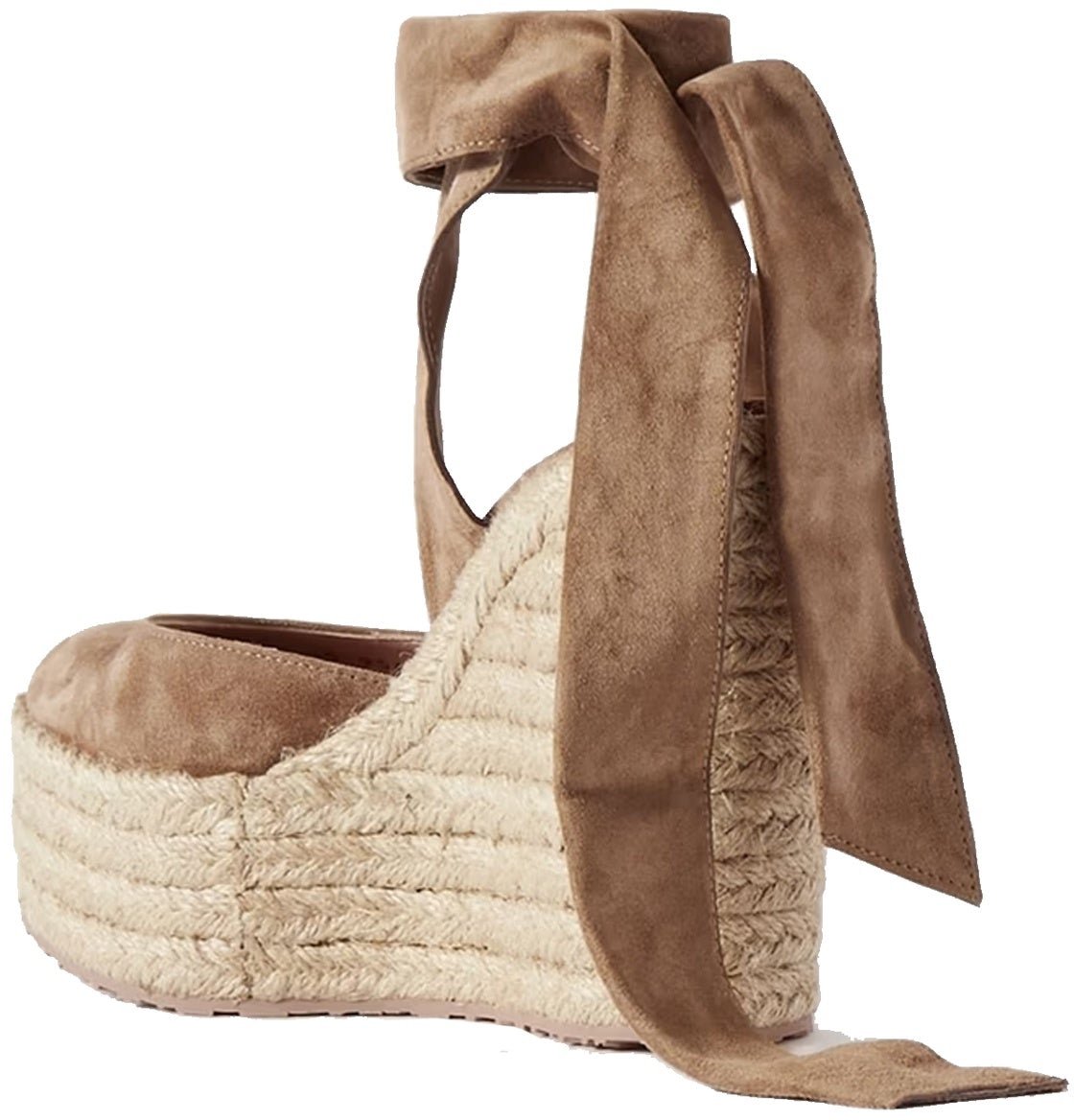 Gianvito Rossi Suede Wedge Espadrilles Beige