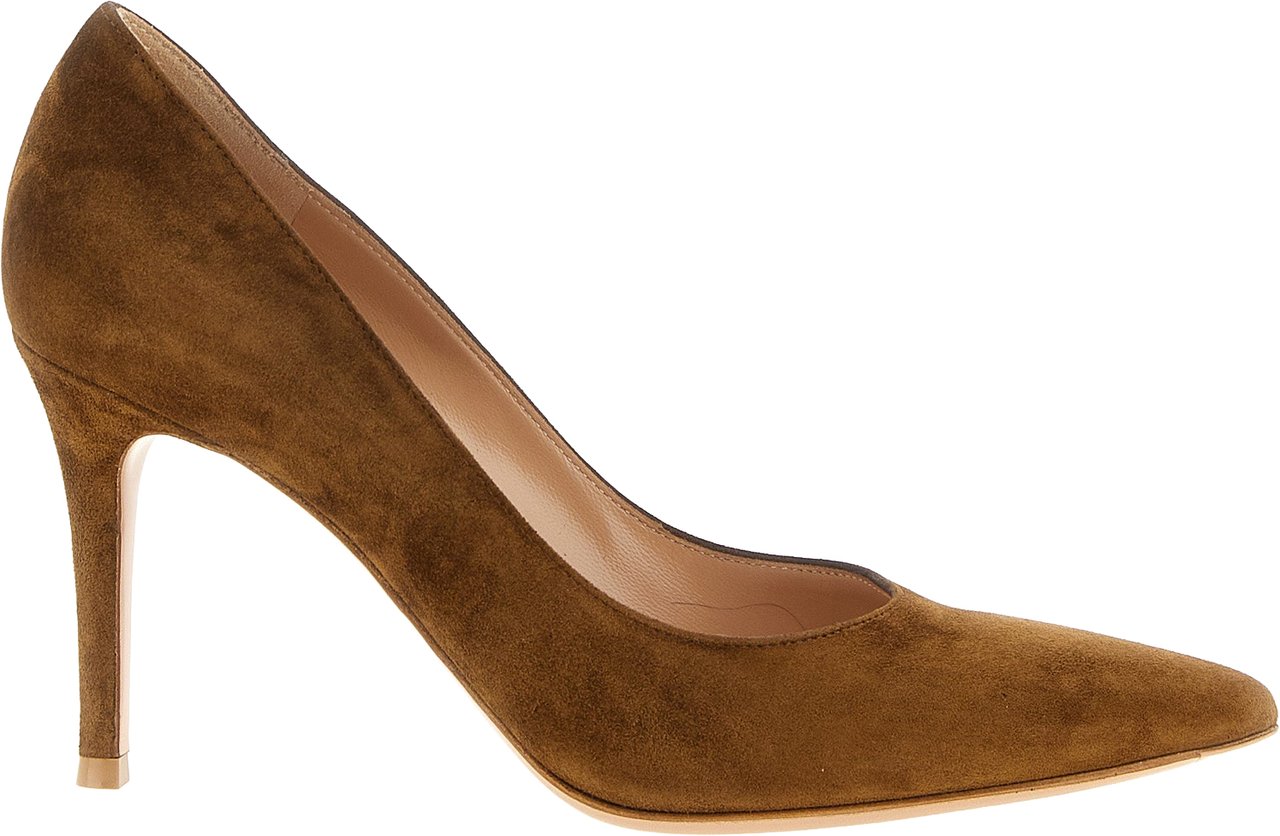 Gianvito Rossi Brown Suede Leather High Heel Pumps Bruin