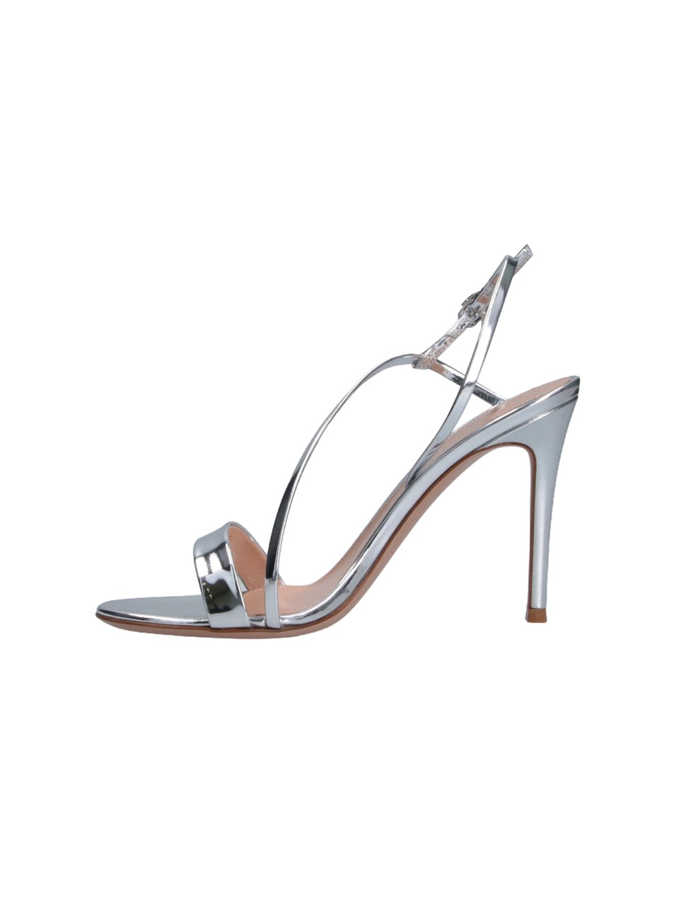 Gianvito Rossi Silver Manhattan 95 Stiletto Sandals Zilver