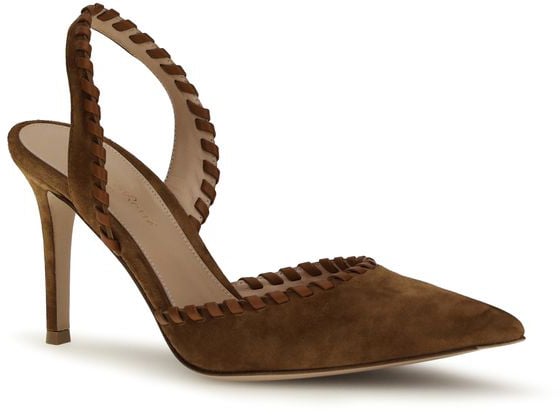Gianvito Rossi Brown Calf Leather Bos Taurus High Heel Pumps Bruin