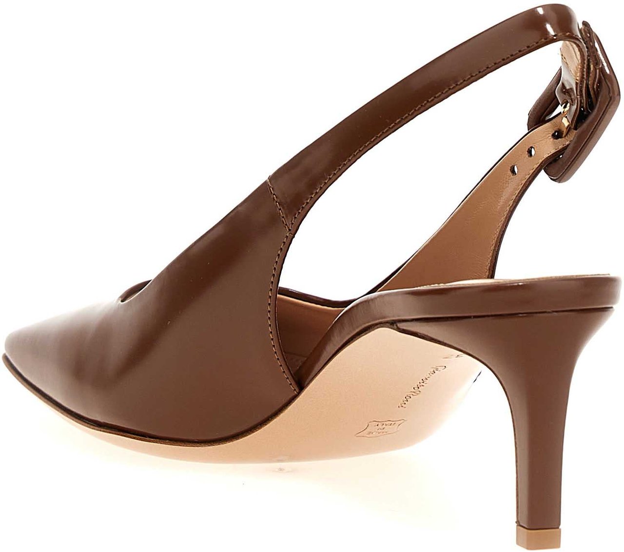 Gianvito Rossi Brown Goatskin Mid Heel Pumps Bruin