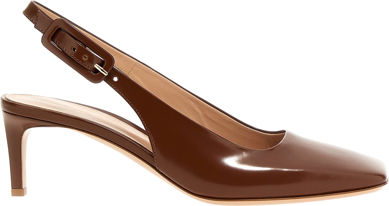 Gianvito Rossi Brown Goatskin Mid Heel Pumps Bruin