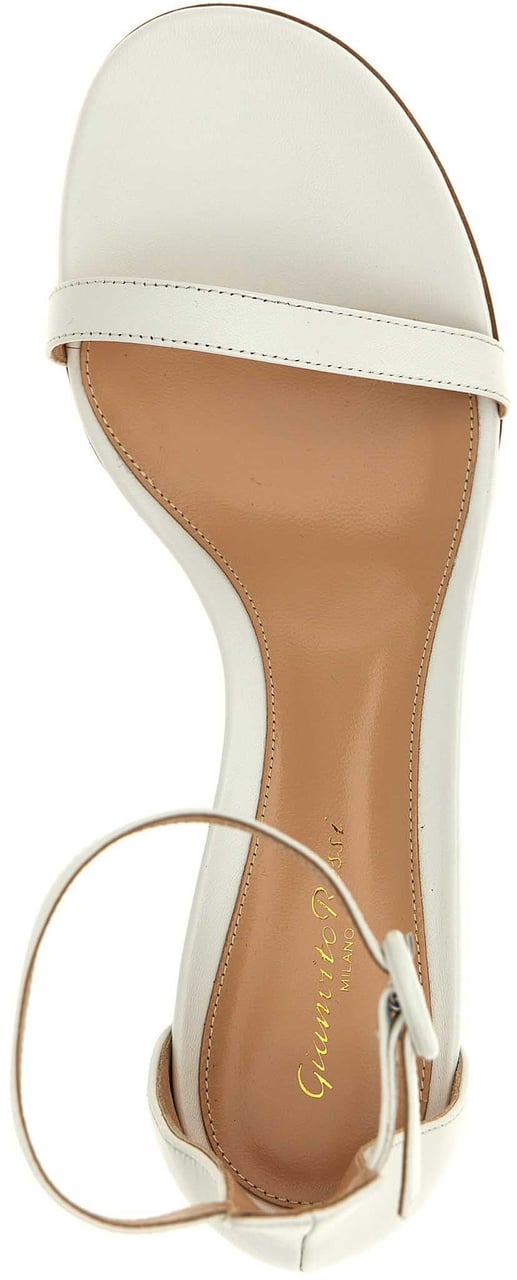 Gianvito Rossi White Leather Flat Sandals Wit