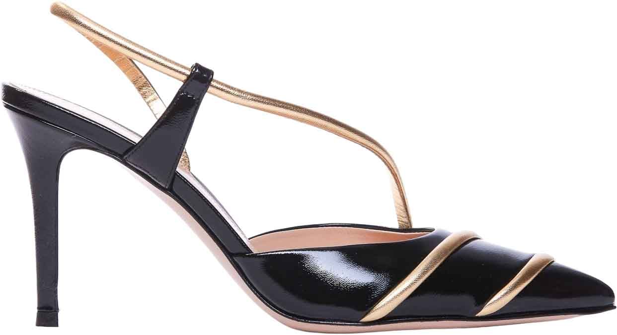 Gianvito Rossi Leather Slingback Pumps Zwart