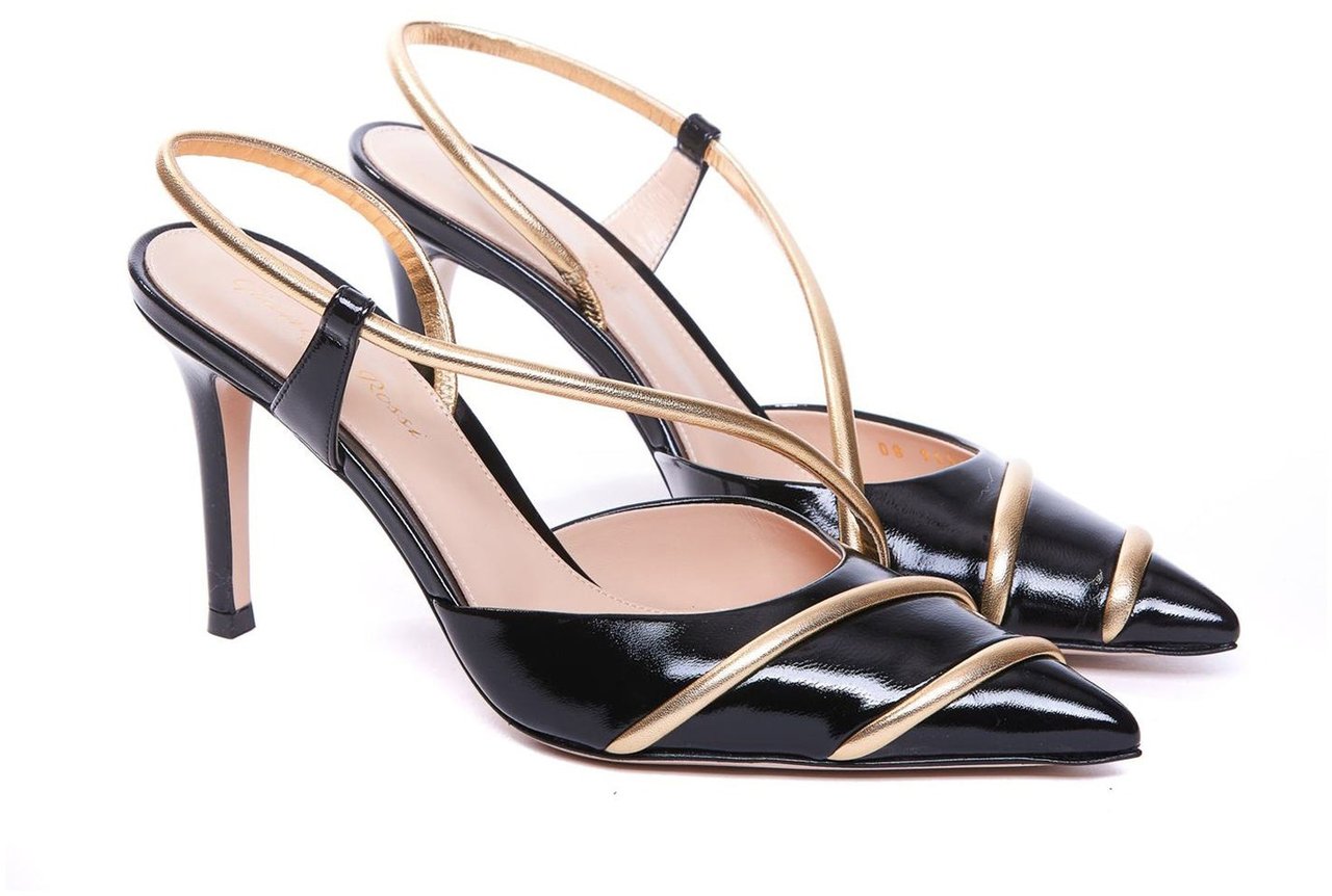 Gianvito Rossi Leather Slingback Pumps Zwart