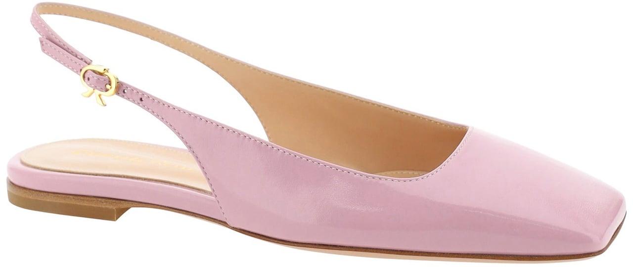 Gianvito Rossi Leather Flat Sandals Roze