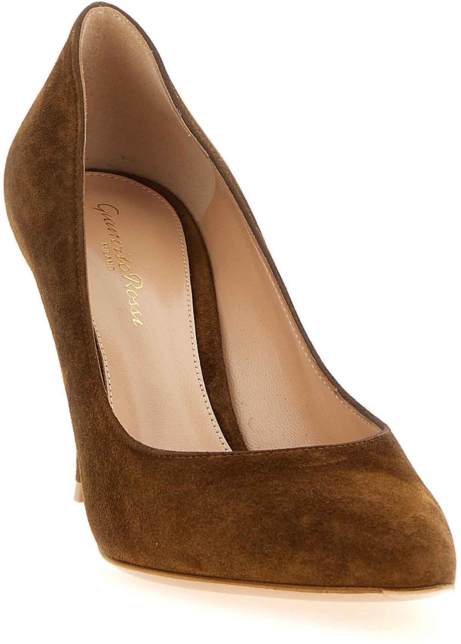 Gianvito Rossi Brown Suede Leather High Heel Pumps Bruin