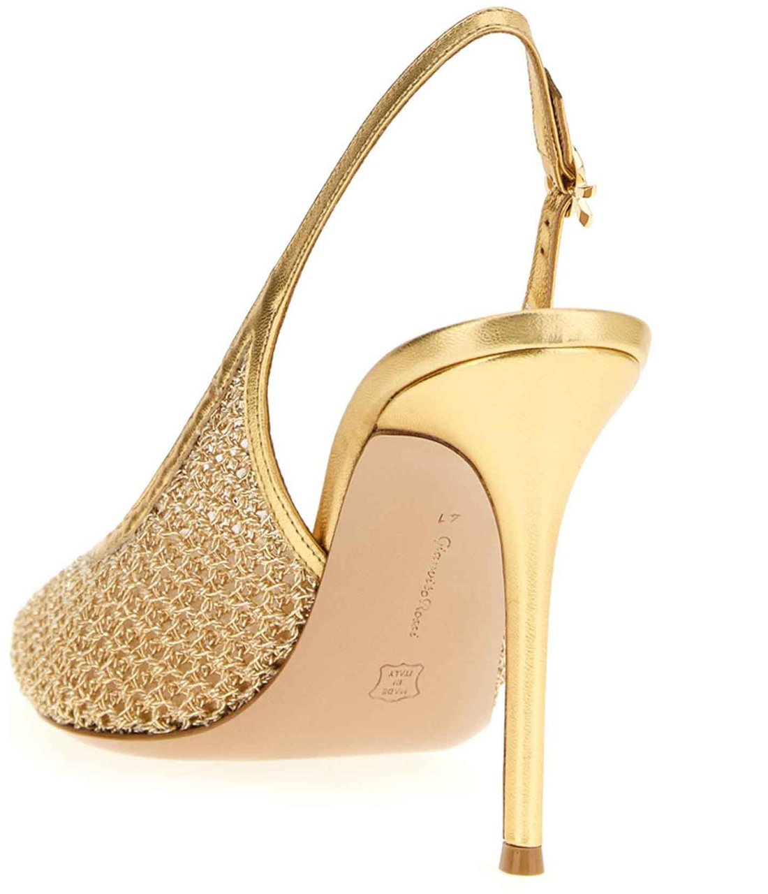 Gianvito Rossi Gold Fabric High Heel Pumps Goud
