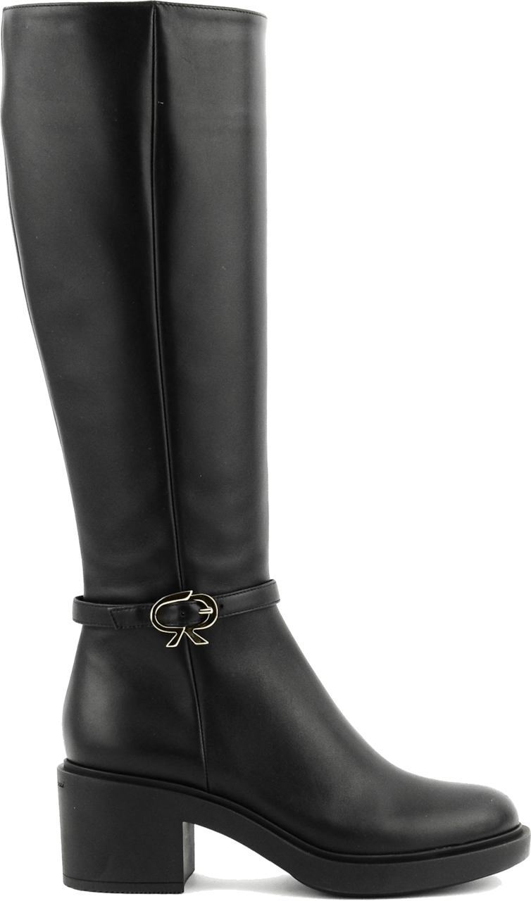 Gianvito Rossi Ribbon Dumont Long Boot Back Zwart