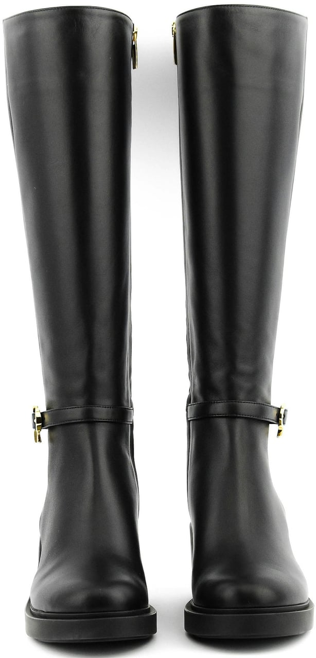 Gianvito Rossi Ribbon Dumont Long Boot Back Zwart