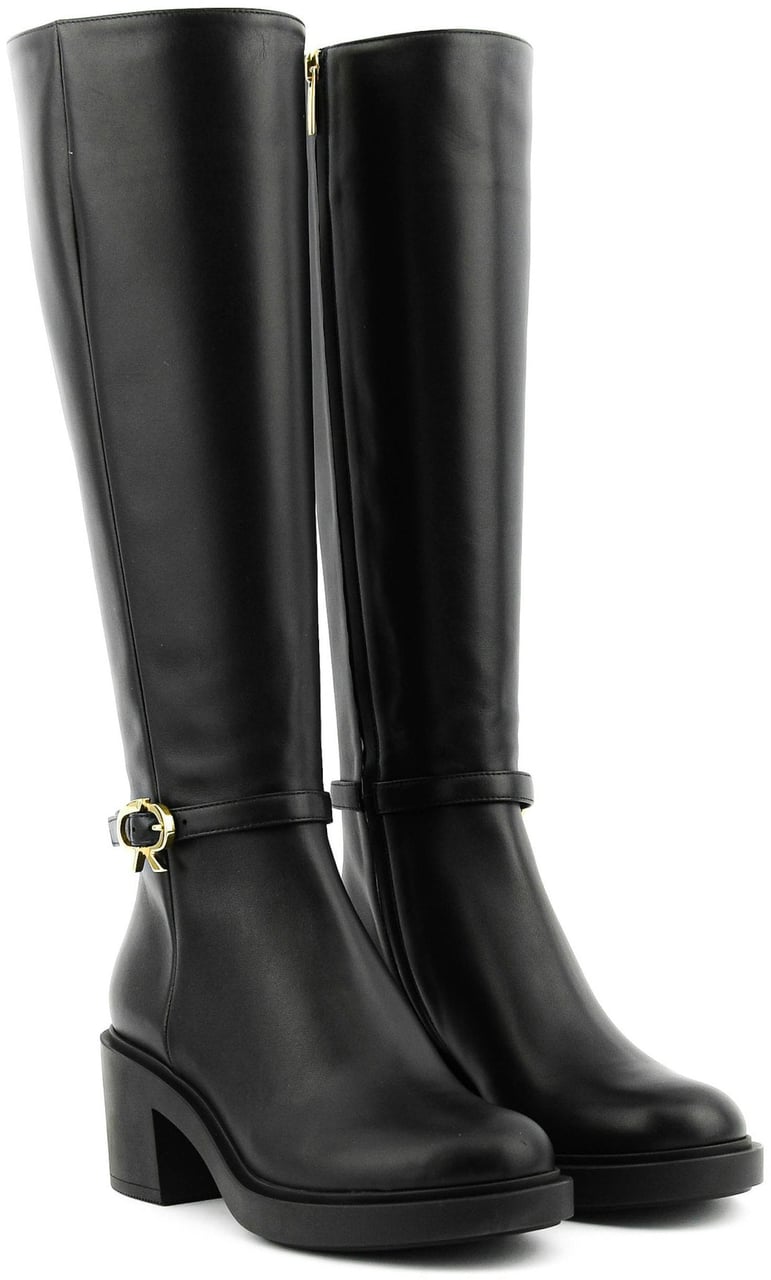 Gianvito Rossi Ribbon Dumont Long Boot Back Zwart