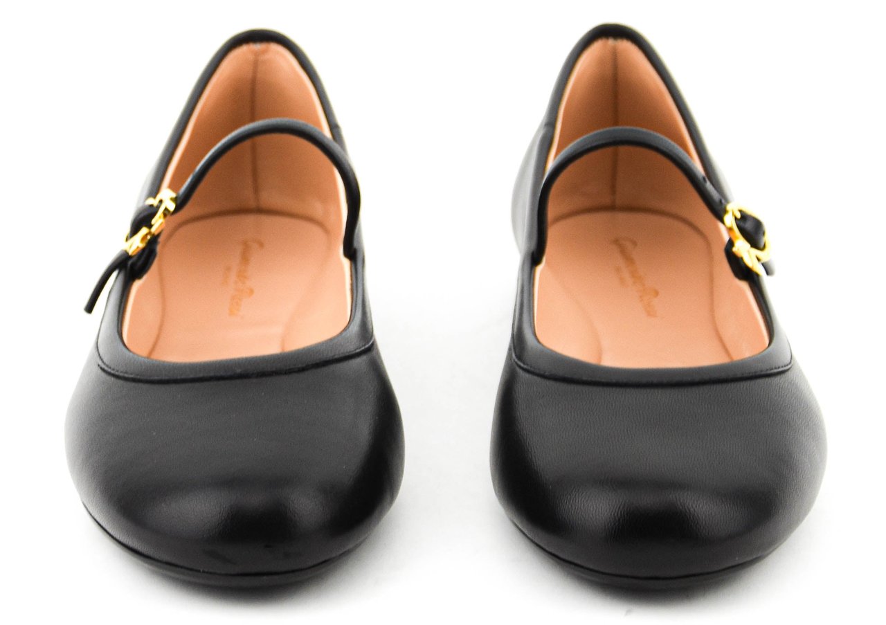 Gianvito Rossi Carla Nappa Ballerina Black Zwart