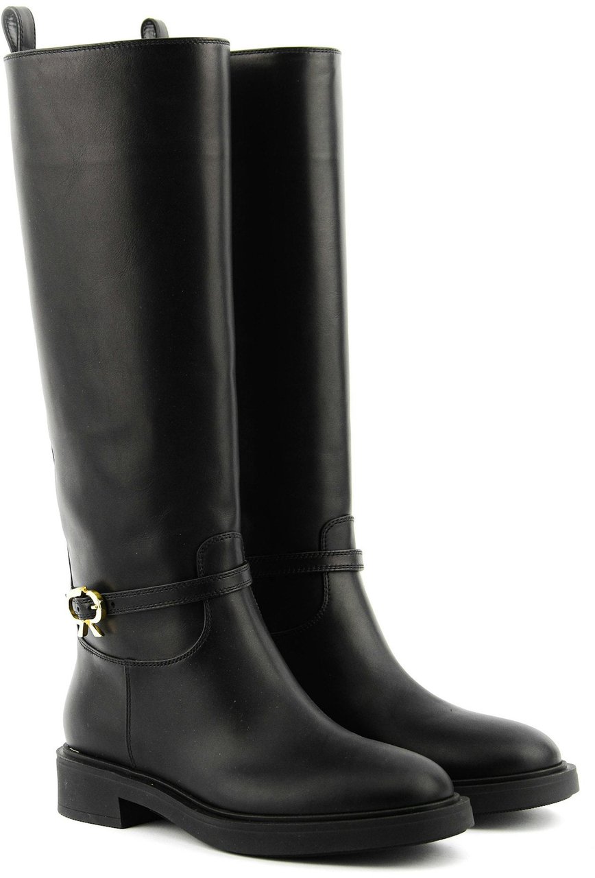 Gianvito Rossi Ribbon Cavalier Black Zwart