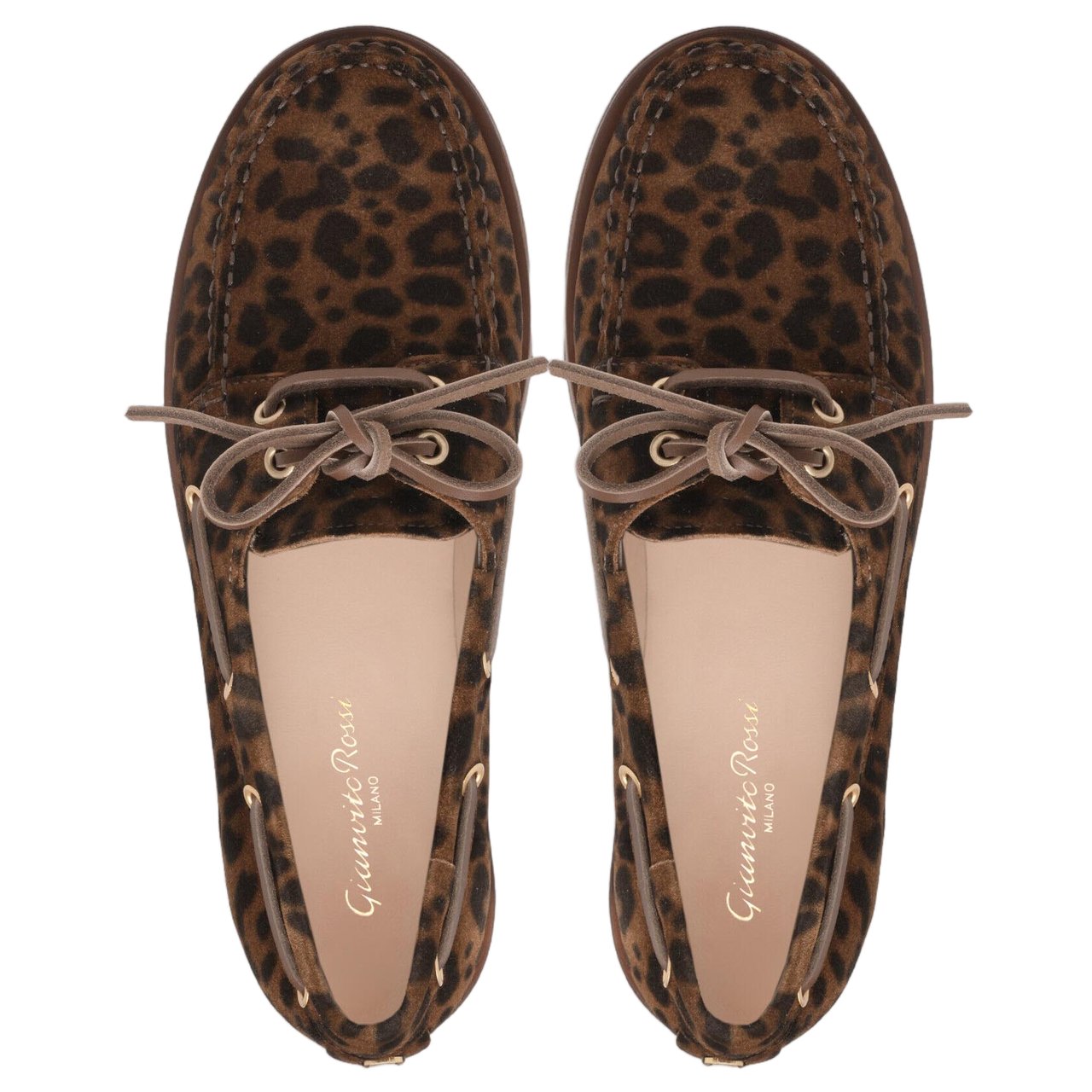 Gianvito Rossi Animal Print Leather Loafers Zwart