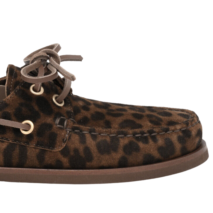 Gianvito Rossi Animal Print Leather Loafers Zwart