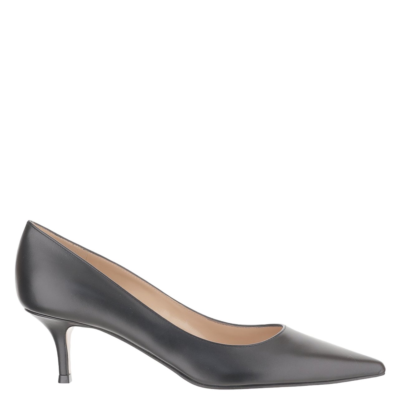 Gianvito Rossi Pointed-Toe Suede Pumps With Mid-Height Heel Grijs