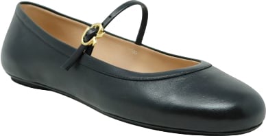 Gianvito Rossi GIANVITO ROSSI G22223.05GOM.NAPNERO BLACK  LEATHER BALLERINA Zwart