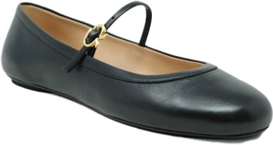 Gianvito Rossi GIANVITO ROSSI G22223.05GOM.NAPNERO BLACK LEATHER BALLERINA Zwart