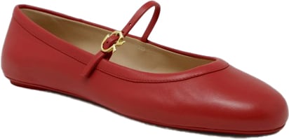 Gianvito Rossi GIANVITO ROSSI G22223.05GOM.NXFTABS RED LEATHER BALLERINA Rood