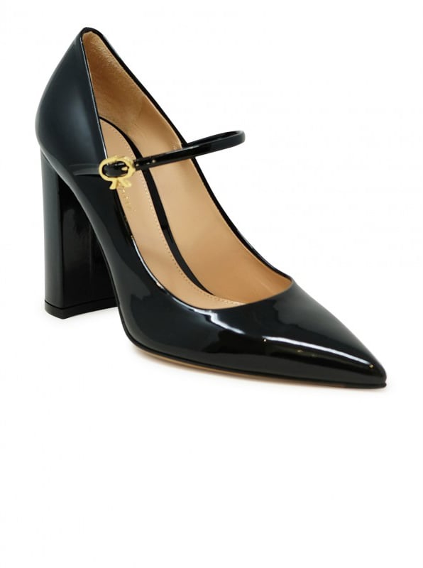 Gianvito Rossi GIANVITO ROSSI G22235.00 RIC.VERNERO BLACK PATENT RIBBON JANE 100 PUMPS Zwart