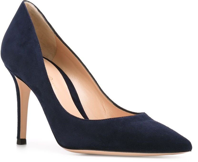 Gianvito Rossi With Heel Navy Geel