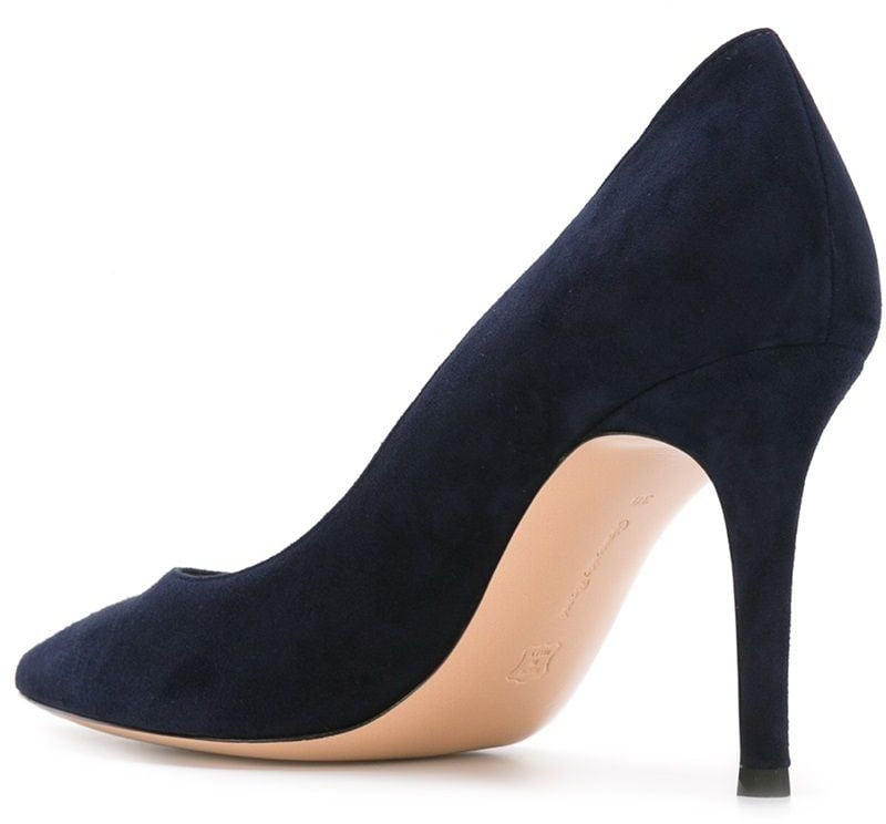 Gianvito Rossi With Heel Navy Geel