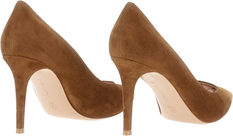 Gianvito Rossi 85Mm Suede Stiletto Heel With Pointed Toe And Seamless Design Bruin