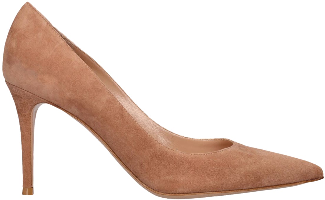 Gianvito Rossi Elegant nude decolletage with high heel Neutraal