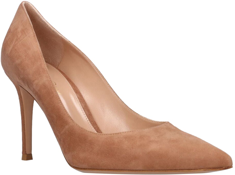 Gianvito Rossi Elegant nude decolletage with high heel Neutraal