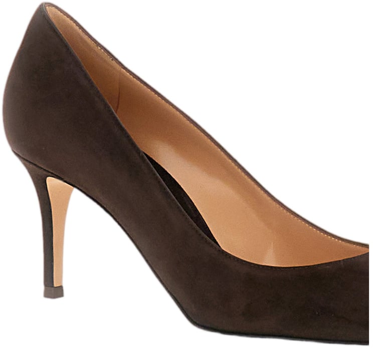 Gianvito Rossi Pointed-Toe Suede Stiletto Pumps by Gianvito Rossi Bruin
