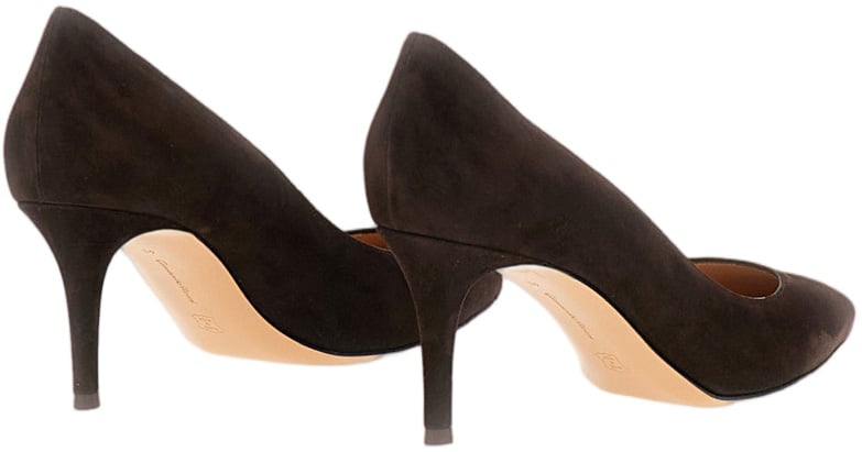 Gianvito Rossi Pointed-Toe Suede Stiletto Pumps by Gianvito Rossi Bruin