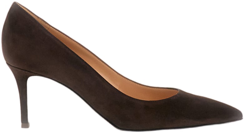 Gianvito Rossi Pointed-Toe Suede Stiletto Pumps by Gianvito Rossi Bruin