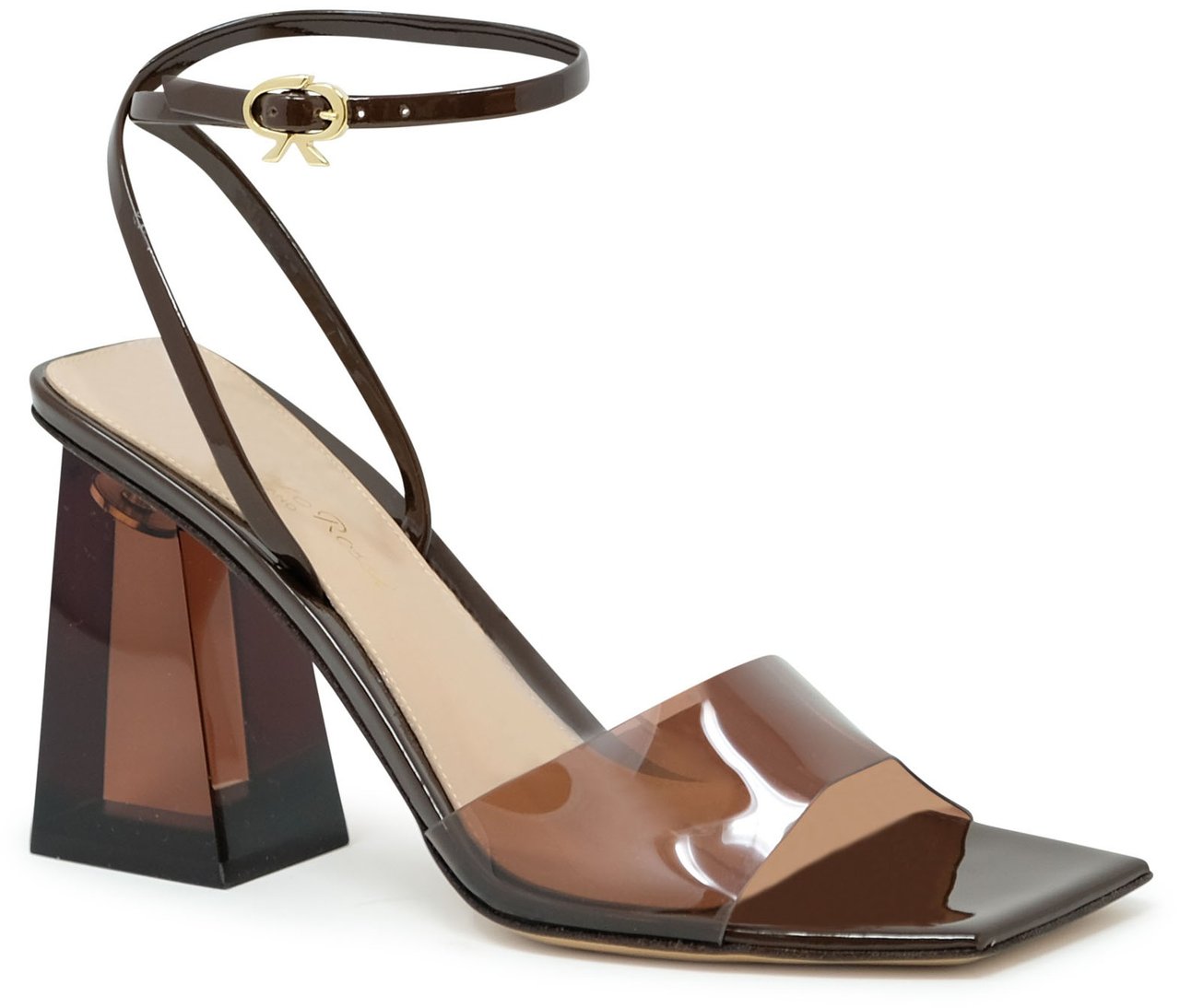 Gianvito Rossi GIANVITO ROSSI G32208.85PLX.GSVBROB BROWN GLASS PATENT LEATHER SANDALS Bruin