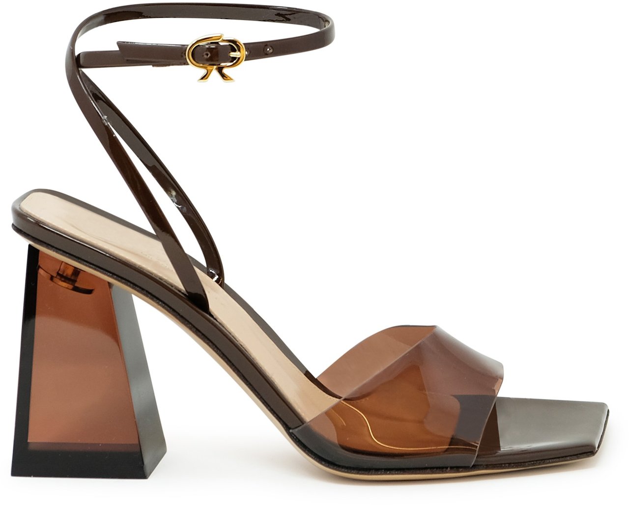 Gianvito Rossi GIANVITO ROSSI G32208.85PLX.GSVBROB BROWN GLASS PATENT LEATHER SANDALS Bruin
