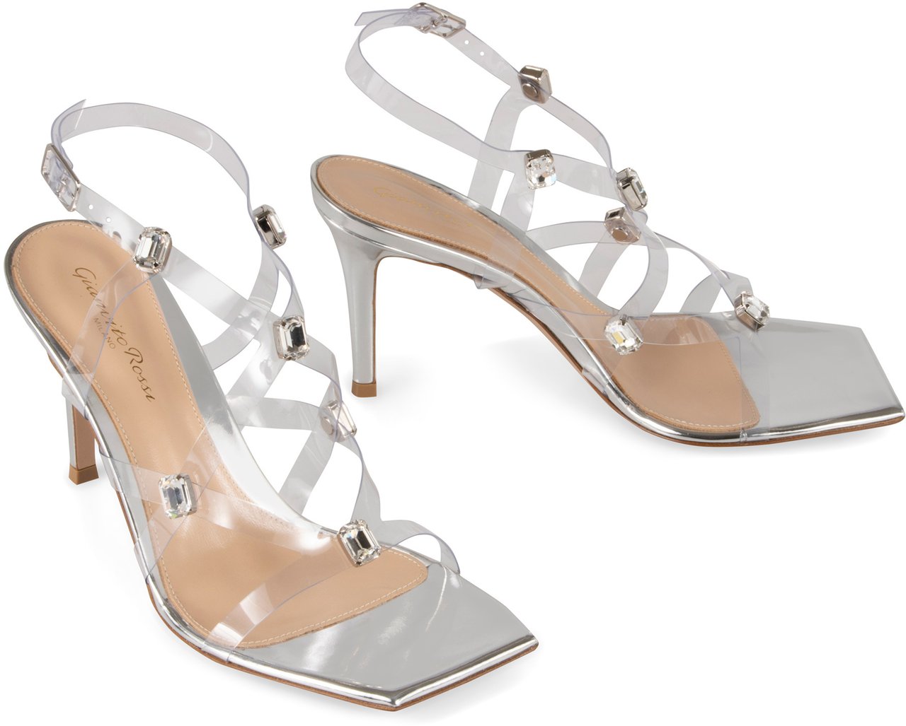 Gianvito Rossi Crystal Fever heeled sandals Zilver