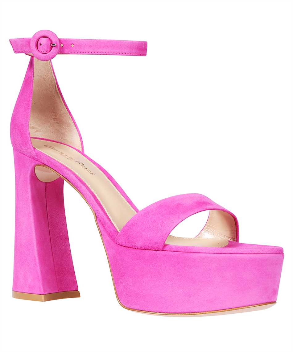 Gianvito Rossi Suede ankle strap sandals Roze