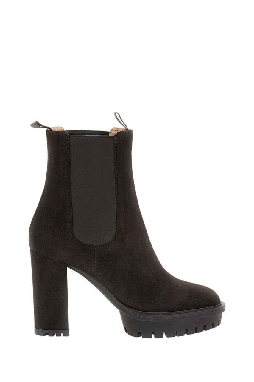 Gianvito Rossi Moka Barry Suede Chelsea Boots Bruin