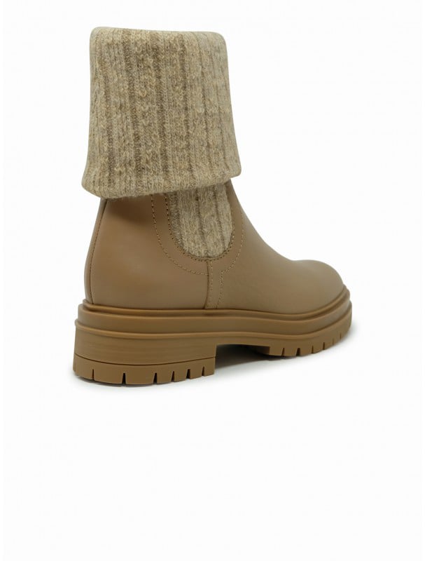 Gianvito Rossi GIANVITO ROSSI G72929.20GOM.CKHDESD CAMEL CALF AND KNIT  LEATHER BOOTS Bruin