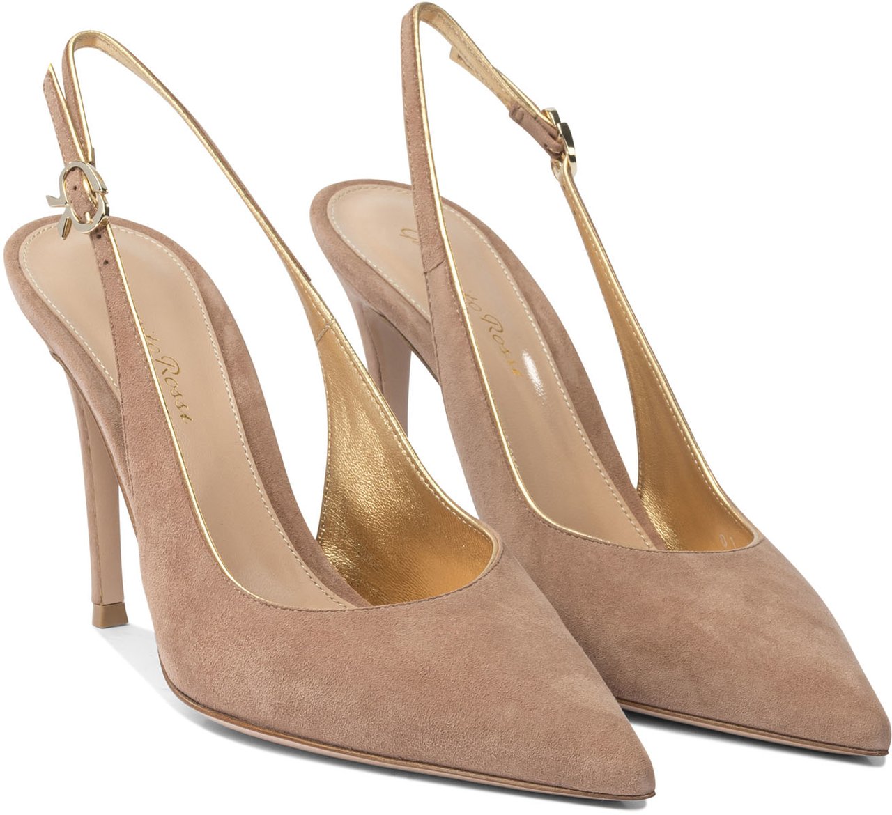 Gianvito Rossi "Yves" Slingback 100 mm Roze
