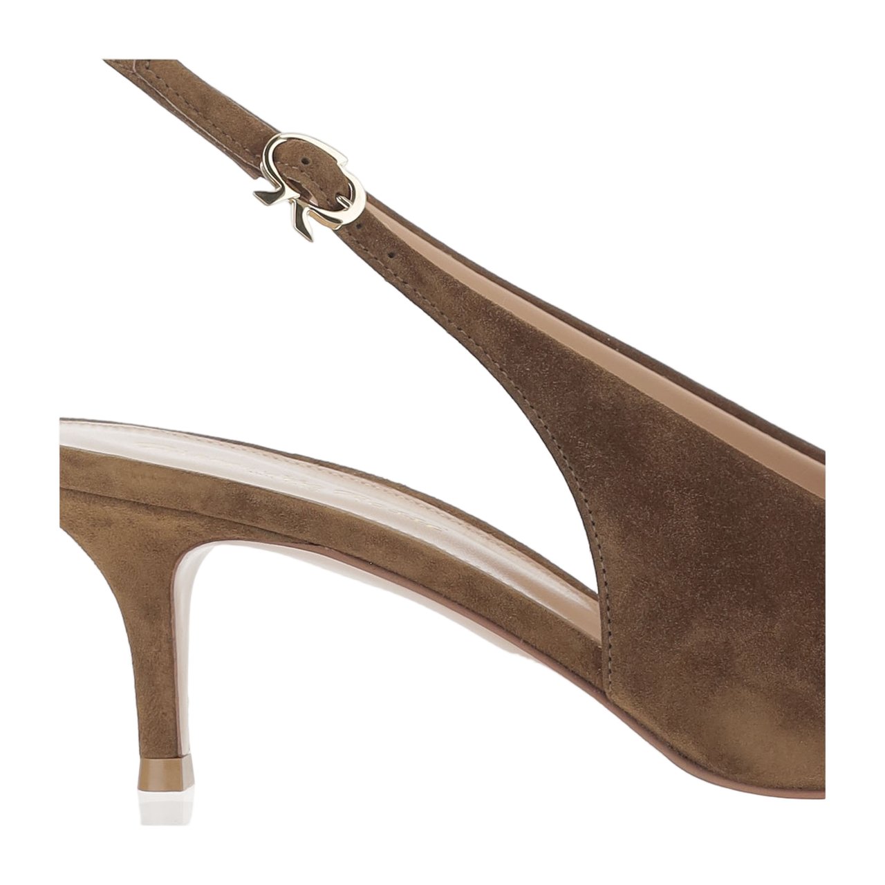 Gianvito Rossi Robbie Suede Leather Slingback Grijs