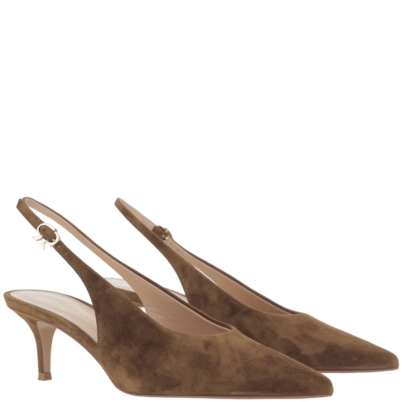 Gianvito Rossi Robbie Suede Leather Slingback Grijs