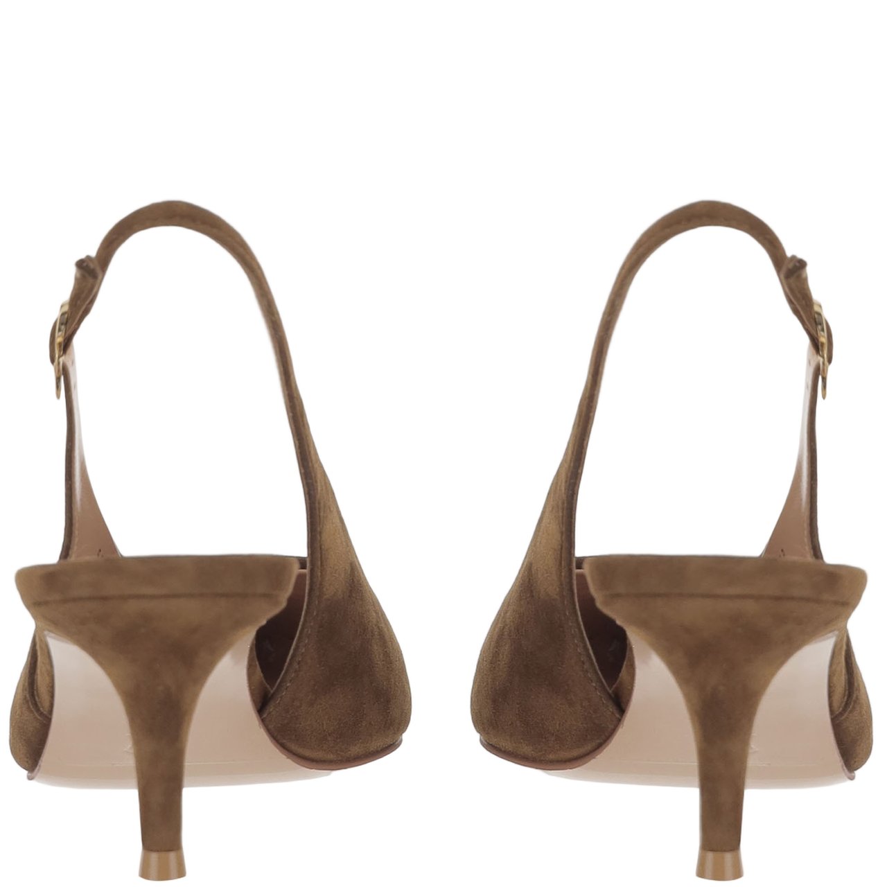 Gianvito Rossi Robbie Suede Leather Slingback Grijs