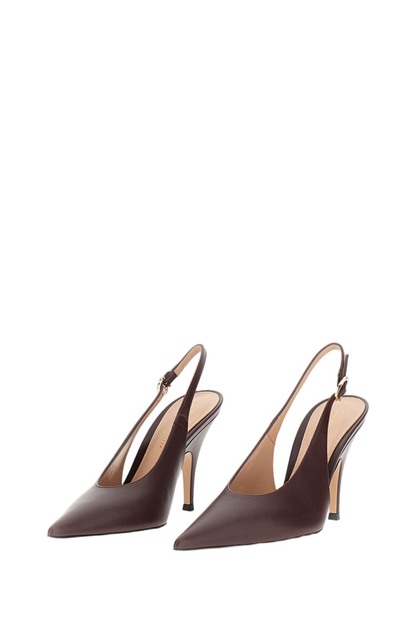 Gianvito Rossi Brown Sofia Sling Leather Pumps Bruin
