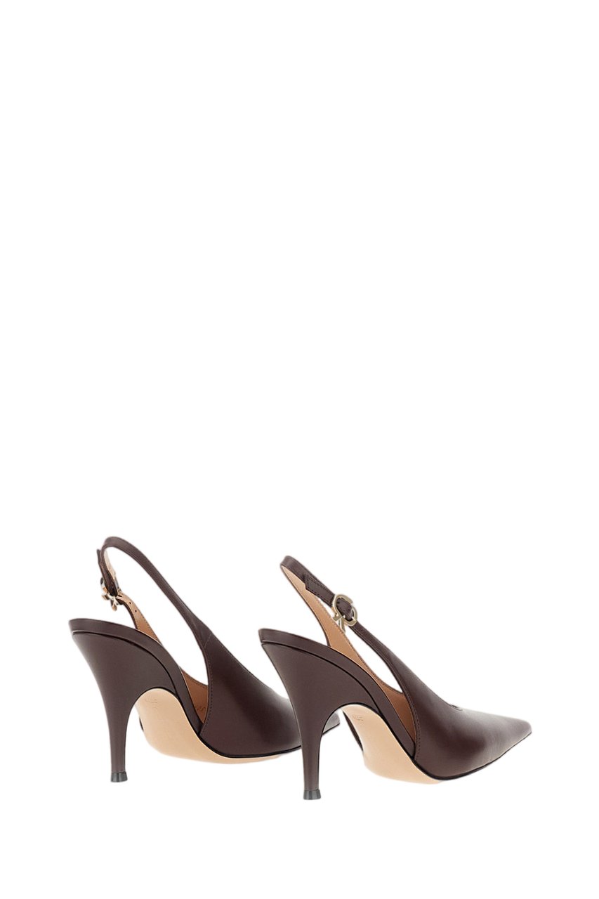 Gianvito Rossi Brown Sofia Sling Leather Pumps Bruin